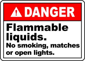 danger flammable liquids sign 